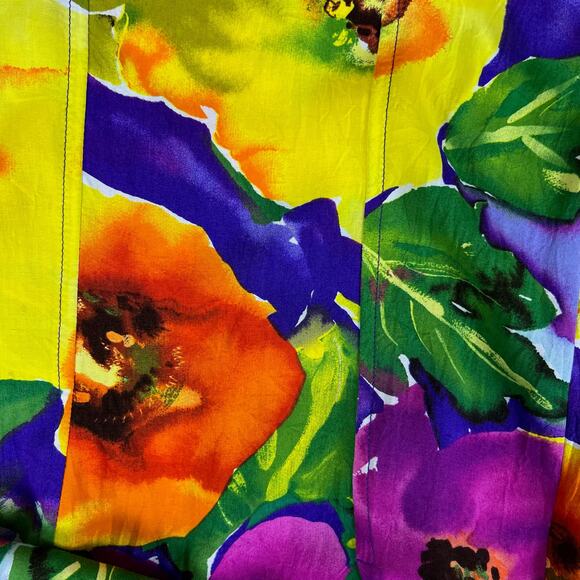 Vintage Jams World Dress XL | Poppy Floral Rayon Made in Hawaii Aloha Sundress - Picture 9 of 13